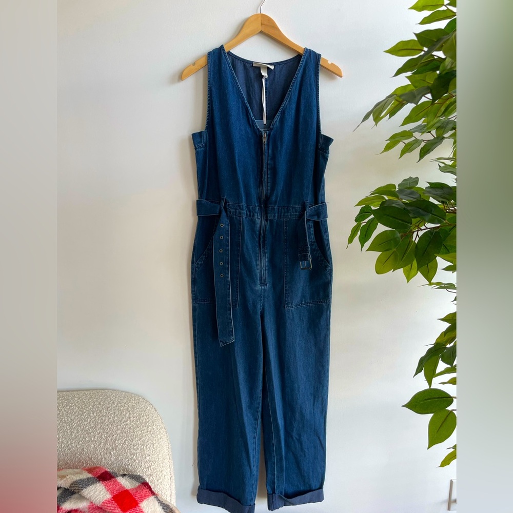 Indigo Denim Jumpsuit w/ belt
